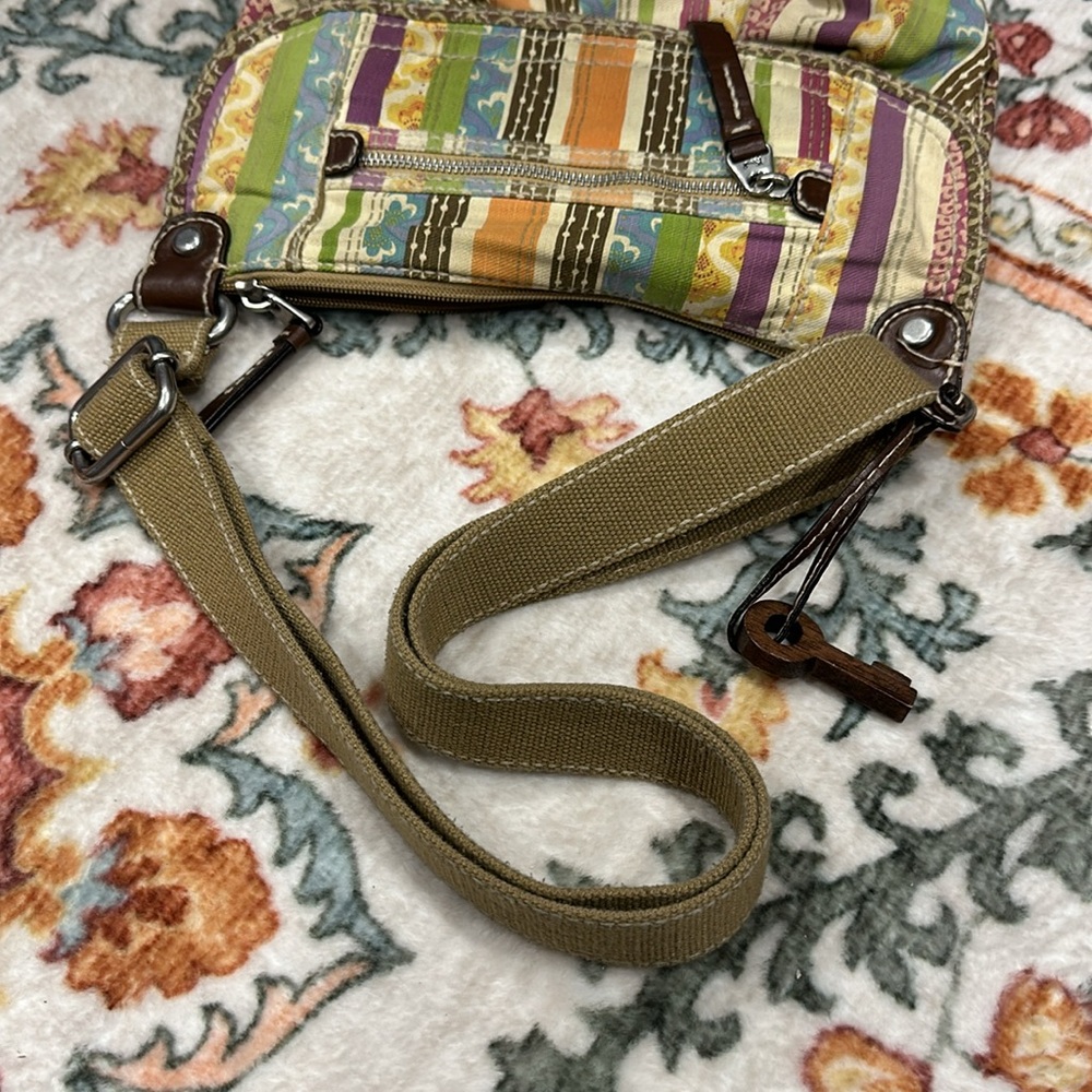 Fossil, Multicolored Striped Canvas Messenger - image 6